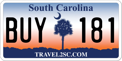 SC license plate BUY181