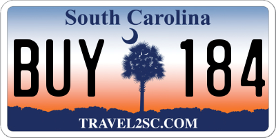 SC license plate BUY184