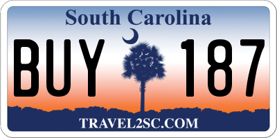 SC license plate BUY187