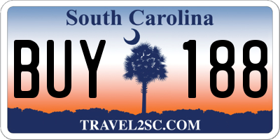 SC license plate BUY188