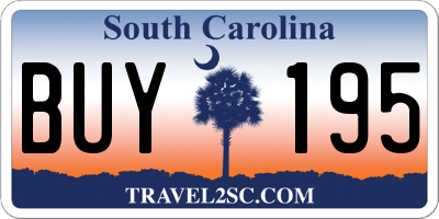 SC license plate BUY195