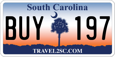 SC license plate BUY197