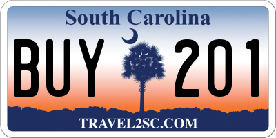SC license plate BUY201