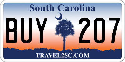 SC license plate BUY207