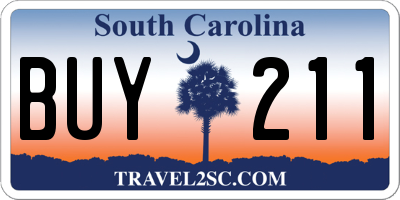 SC license plate BUY211