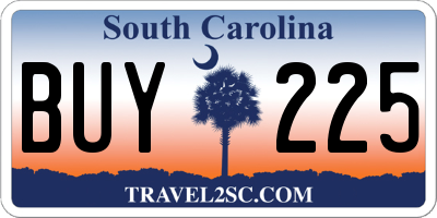 SC license plate BUY225