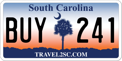 SC license plate BUY241