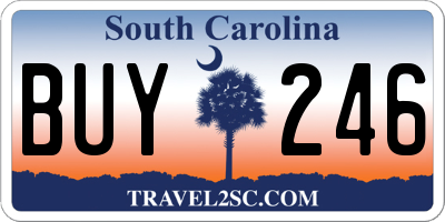 SC license plate BUY246