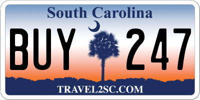 SC license plate BUY247