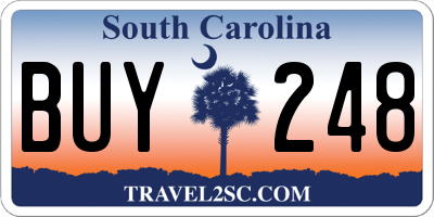 SC license plate BUY248