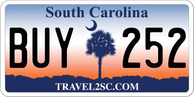 SC license plate BUY252