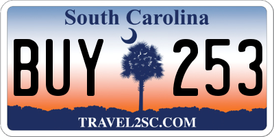 SC license plate BUY253