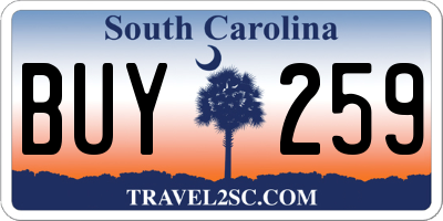 SC license plate BUY259