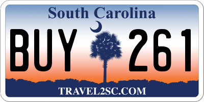 SC license plate BUY261