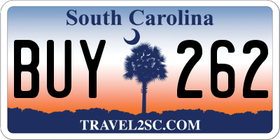 SC license plate BUY262