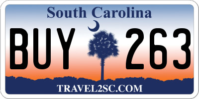 SC license plate BUY263