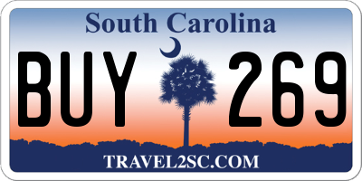 SC license plate BUY269