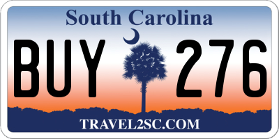 SC license plate BUY276