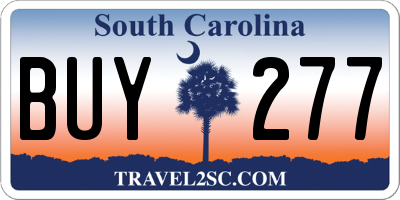 SC license plate BUY277