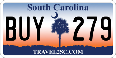 SC license plate BUY279