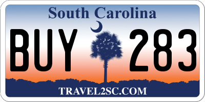 SC license plate BUY283