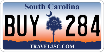 SC license plate BUY284
