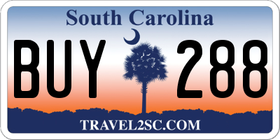 SC license plate BUY288