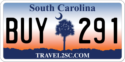 SC license plate BUY291