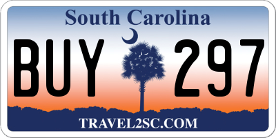 SC license plate BUY297