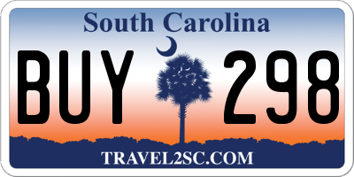 SC license plate BUY298