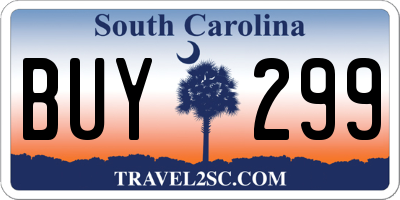 SC license plate BUY299