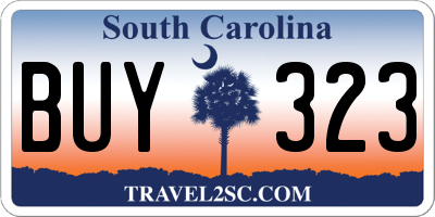 SC license plate BUY323