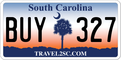 SC license plate BUY327