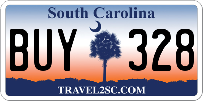 SC license plate BUY328