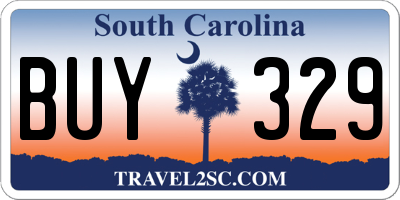 SC license plate BUY329