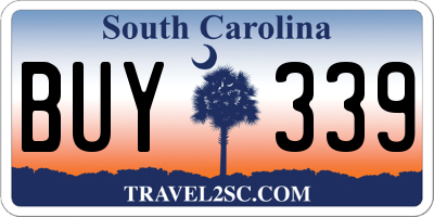 SC license plate BUY339