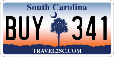 SC license plate BUY341