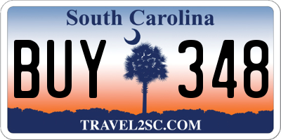 SC license plate BUY348