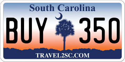 SC license plate BUY350