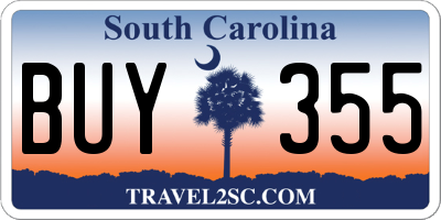 SC license plate BUY355