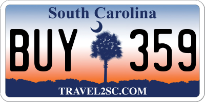 SC license plate BUY359