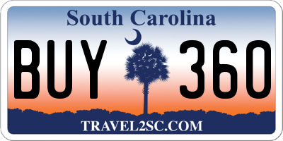 SC license plate BUY360