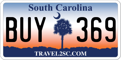 SC license plate BUY369