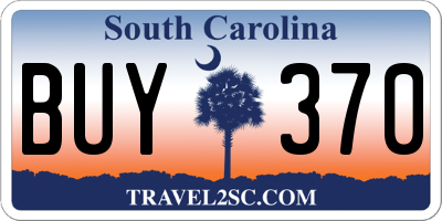 SC license plate BUY370