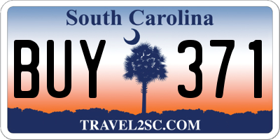 SC license plate BUY371