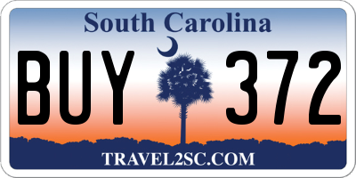 SC license plate BUY372