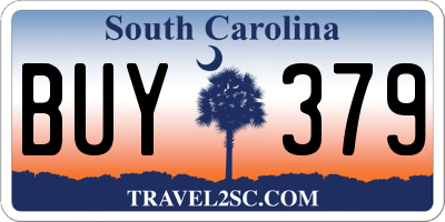 SC license plate BUY379