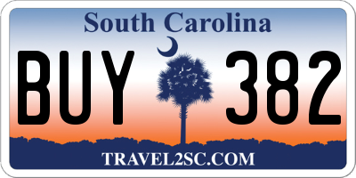 SC license plate BUY382