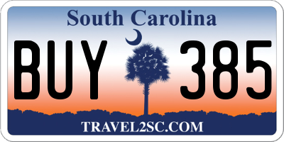SC license plate BUY385