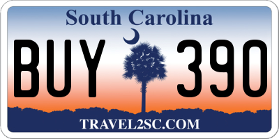 SC license plate BUY390